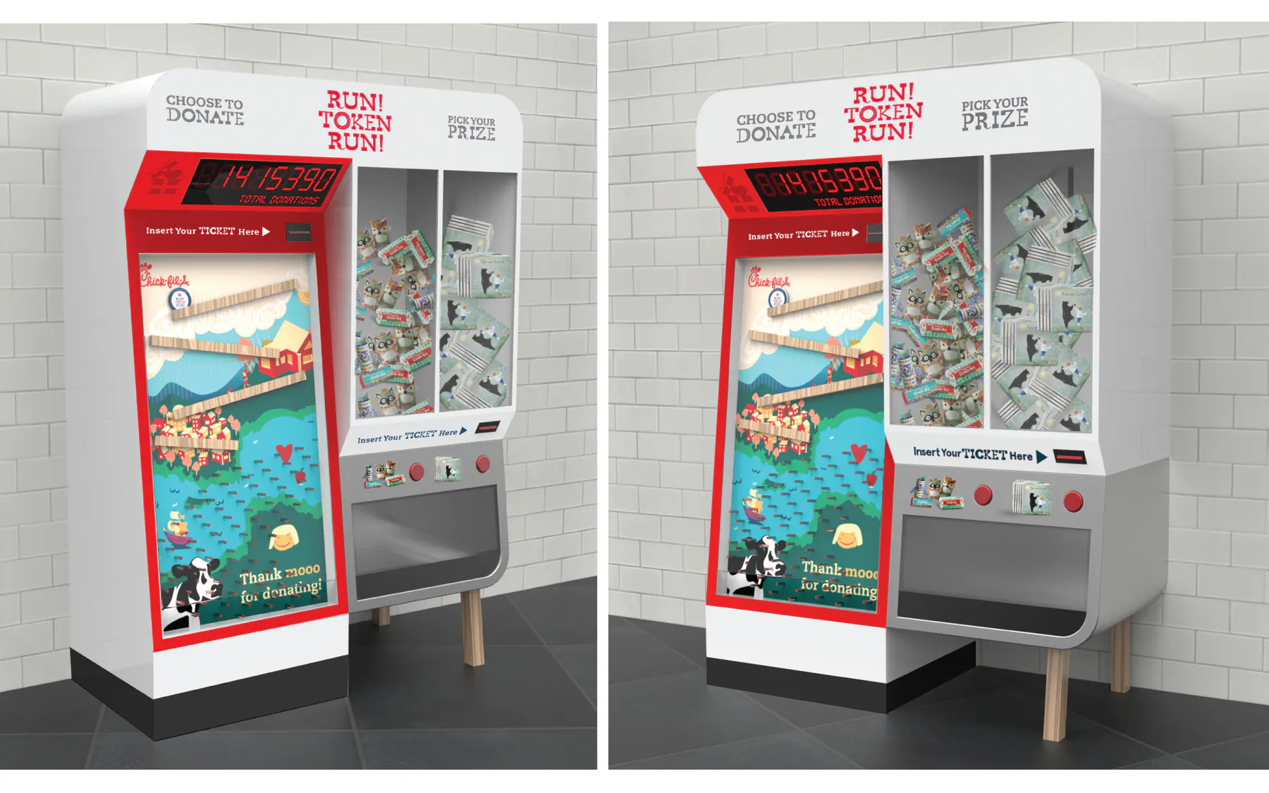 Run Token Run development render showing full mechanism layout