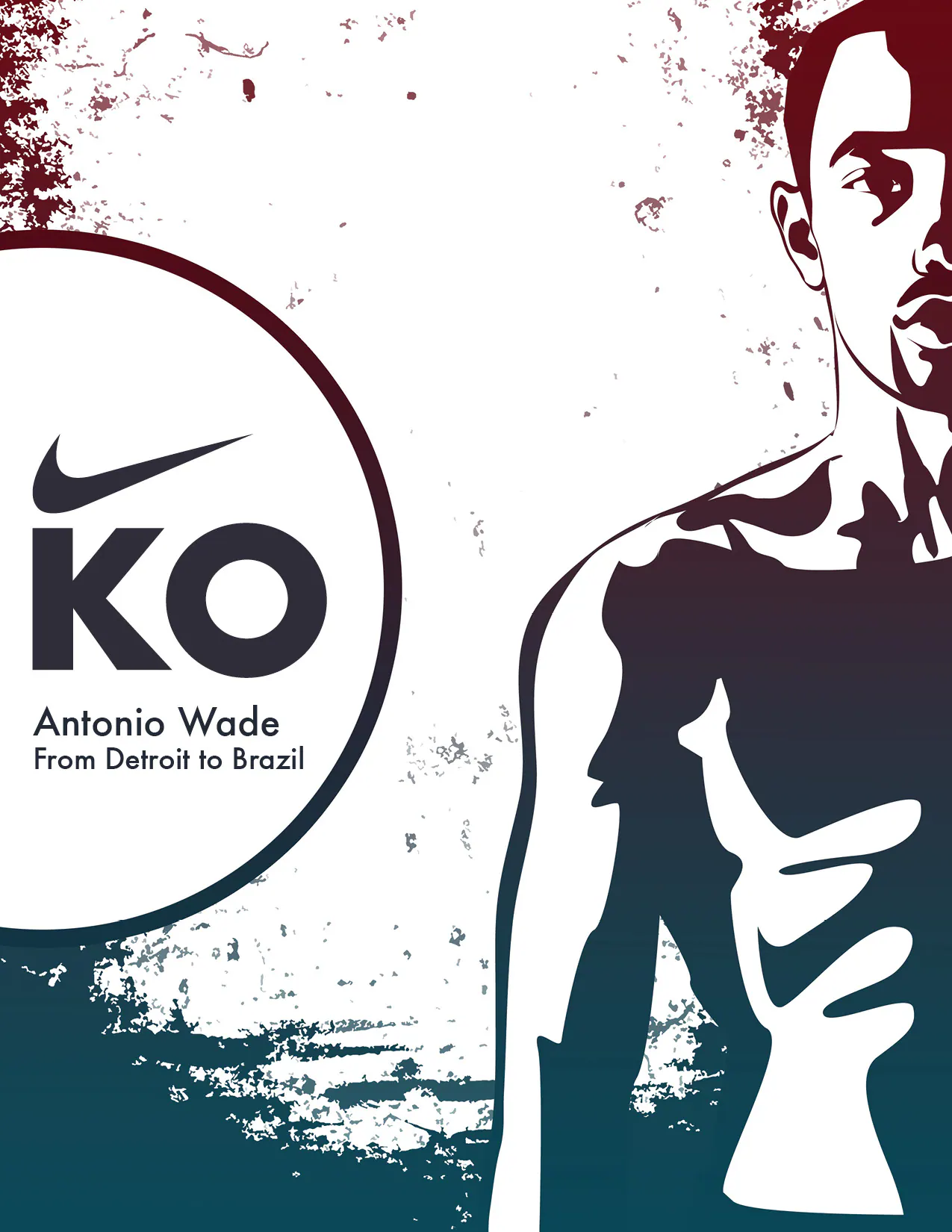 Nike KO graphic novel cover featuring Antonio Wade and the title From Detroit to Brazil