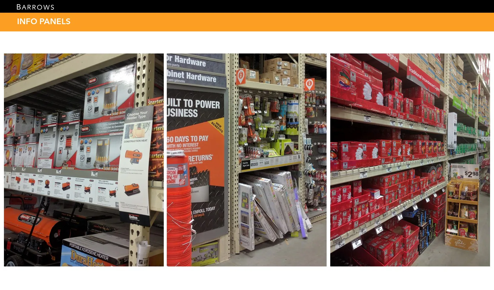 Current retail conditions showing underused space, temporary fixtures, and competing category communication